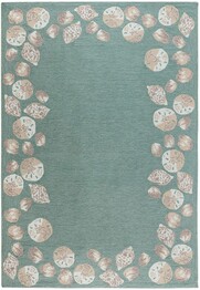 Trans Ocean Capri Seashell Border Aqua 172304